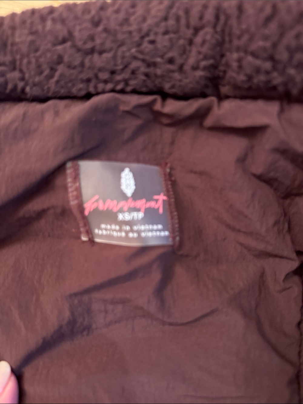 Free People-Scout it Out-Dark Brown Oversized Boxy Fleece Vest-XS - Picture 6 of 9